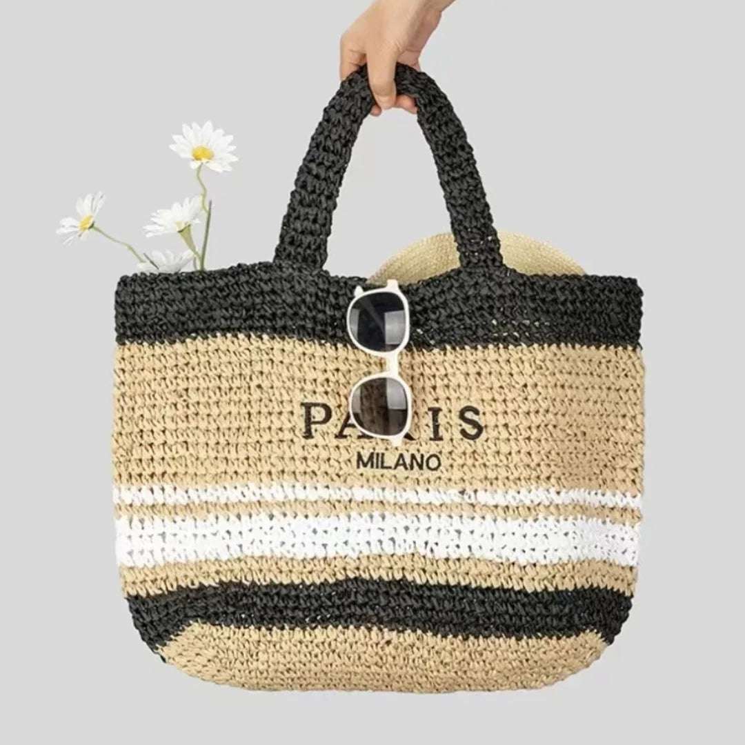 Handwoven Straw Beach Tote